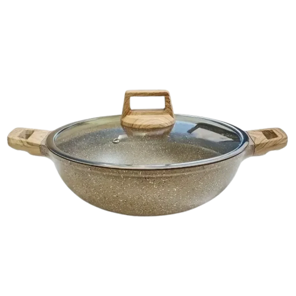 Non-Stick Karai with Glass Lid single brown